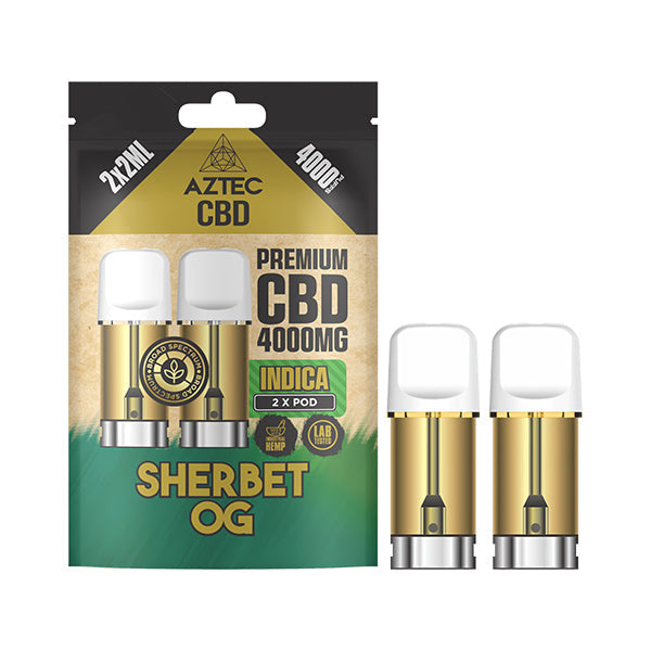 Aztec CBD Pod Refill 4000MG | Broad Spectrum | Sherbet O.G | Indica