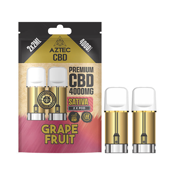 Aztec CBD Pod Refill 4000MG | Broad Spectrum | Grape Fruit | Indica