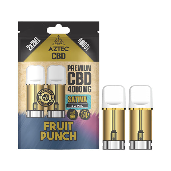 Aztec CBD Pod Refill 4000MG | Broad Spectrum | Fruit Punch | Sativa