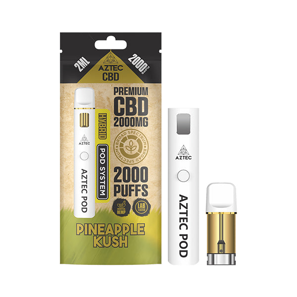 CBD Vape Pod Kit | Pineapple Kush | Hybrid | Aztec 2000mg | Starter Kit