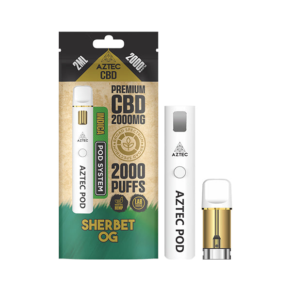 CBD Vape Pod Kit | White Widow | Hybrid | Aztec 2000mg | Starter Kit