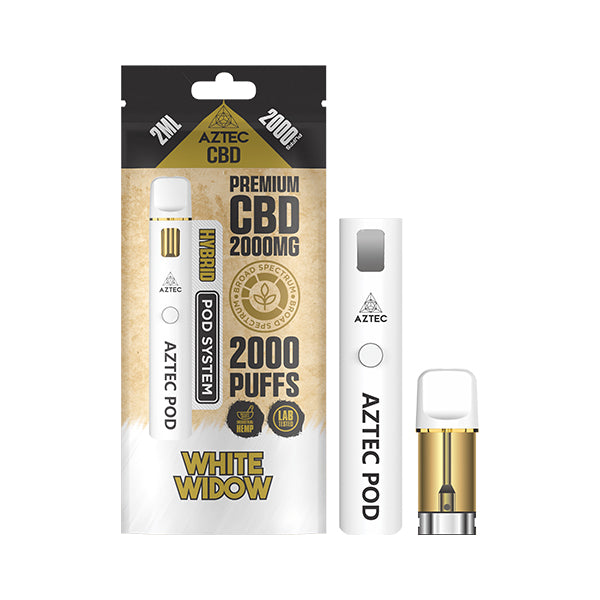 CBD Vape Pod Kit | White Widow | Hybrid | Aztec 2000mg | Starter Kit
