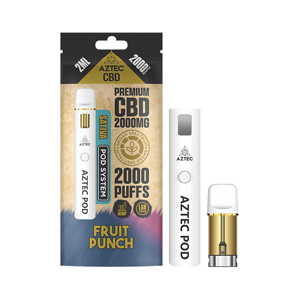 CBD Vape Pod Kit | White Widow | Hybrid | Aztec 2000mg | Starter Kit
