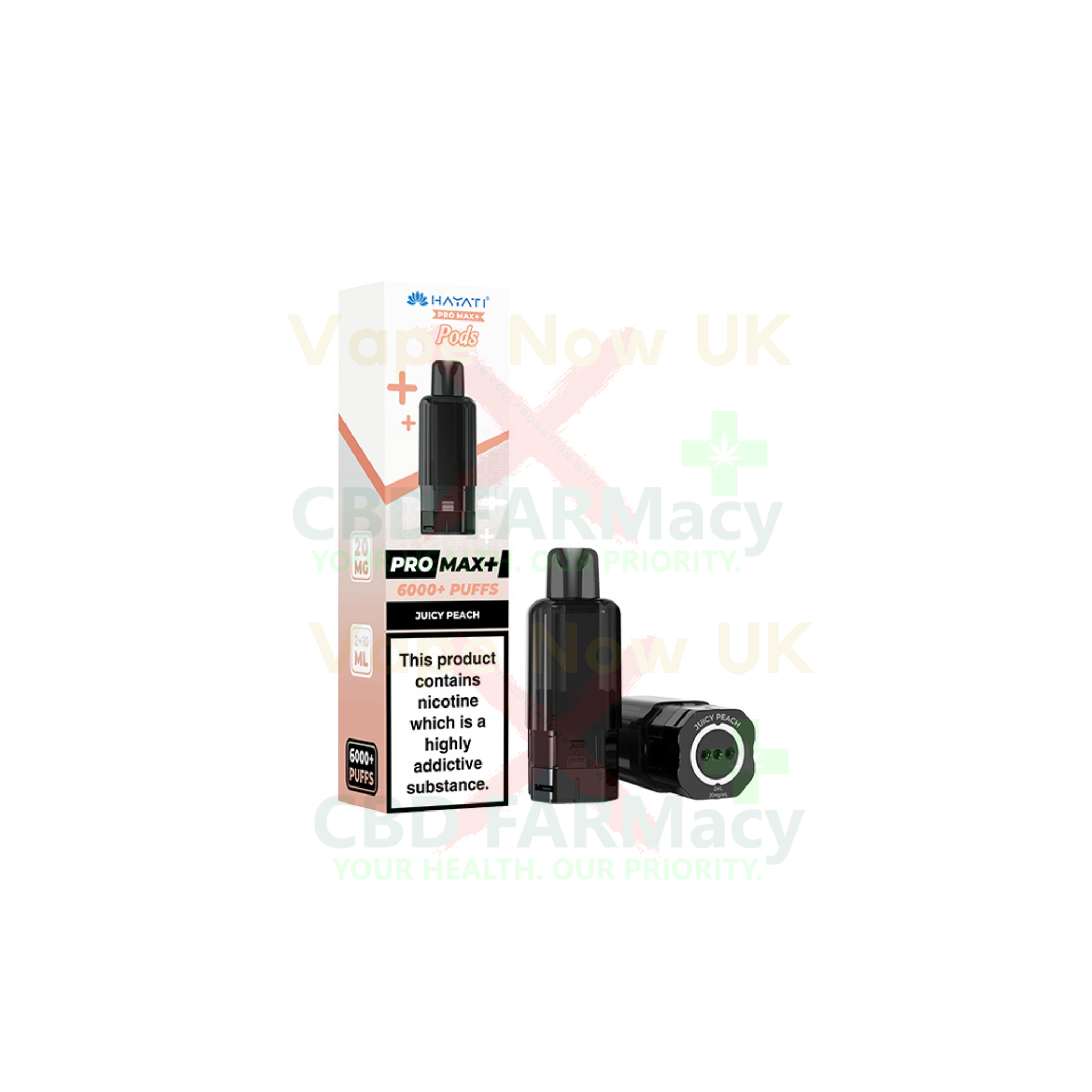 Hayati Pro Max 6000+ replacement pod pack juicy peach