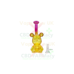 Teddy Bear Glass Bong 17 cm in Yellow with stable base”