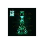 Glow in the Dark Blue Gorilla Triple-Thick Glass Bong 25 cm with ice notches