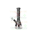 Glass Bong (Borosilicate) | Weed-Leaf Motif Grey | 25cm | by Black Sheep