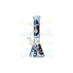 Blue gorilla glow-in-the-dark design on 25 cm triple-thick borosilicate bong