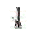 Glass Bong (Borosilicate) | Weed-Leaf Motif Grey | 25cm | by Black Sheep