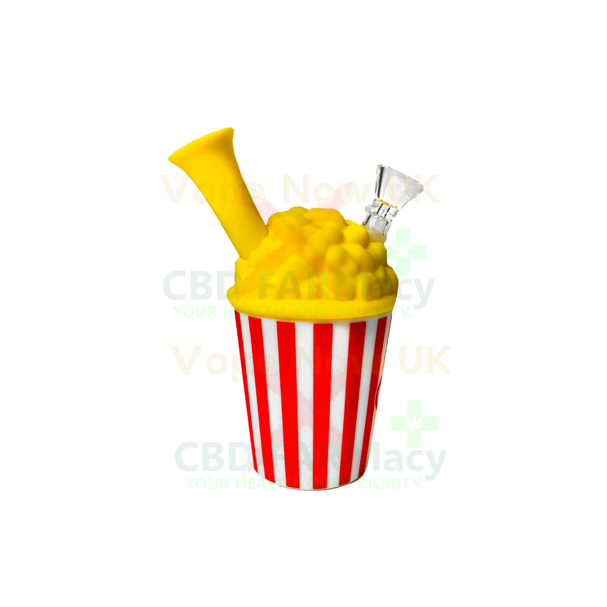 Popcorn Bucket Silicone Pipe |  Fun Novelty Smoking Pipe | 15cm