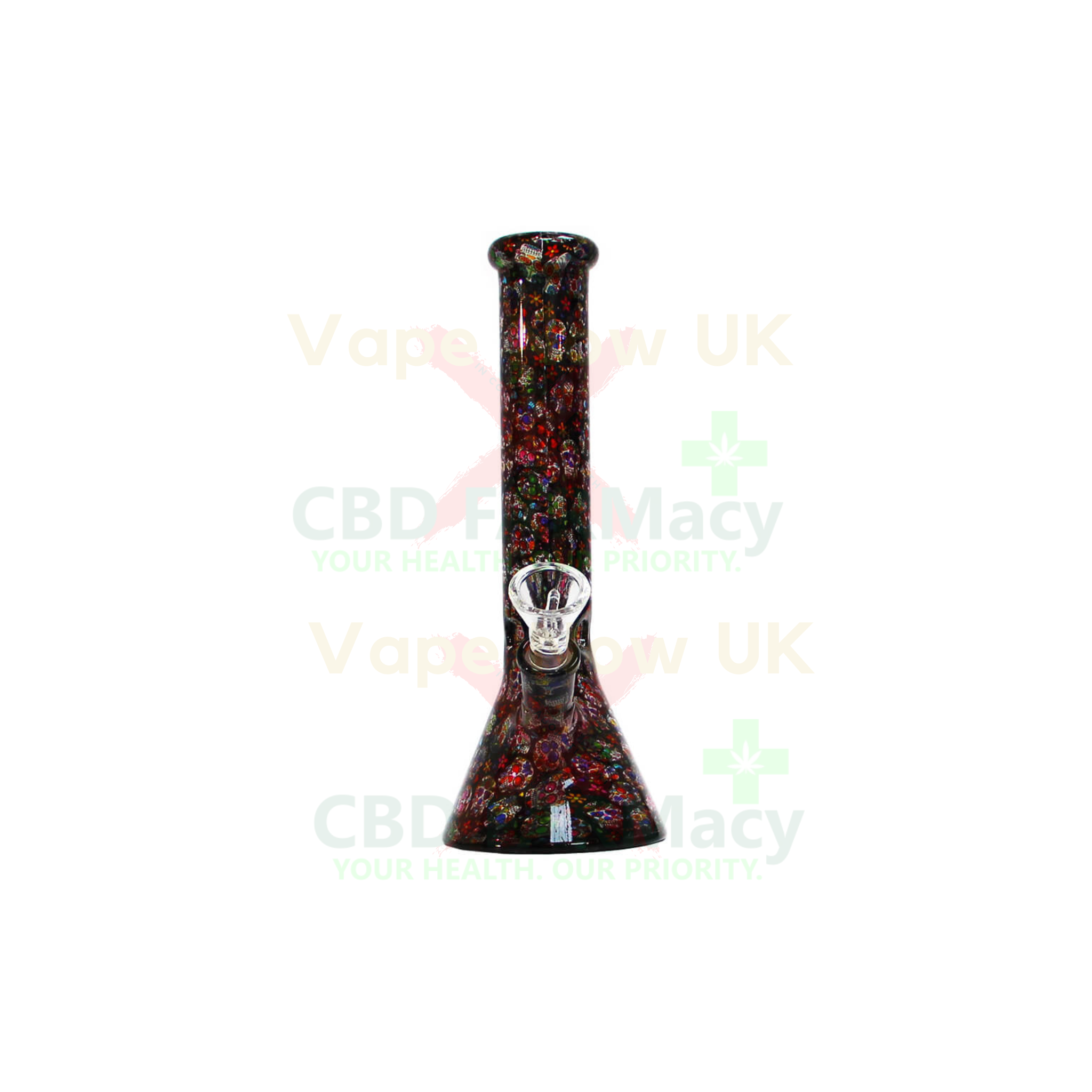 Glass Bong | Mexican Skulls Borosilicate | 26cm | by Black Sheep