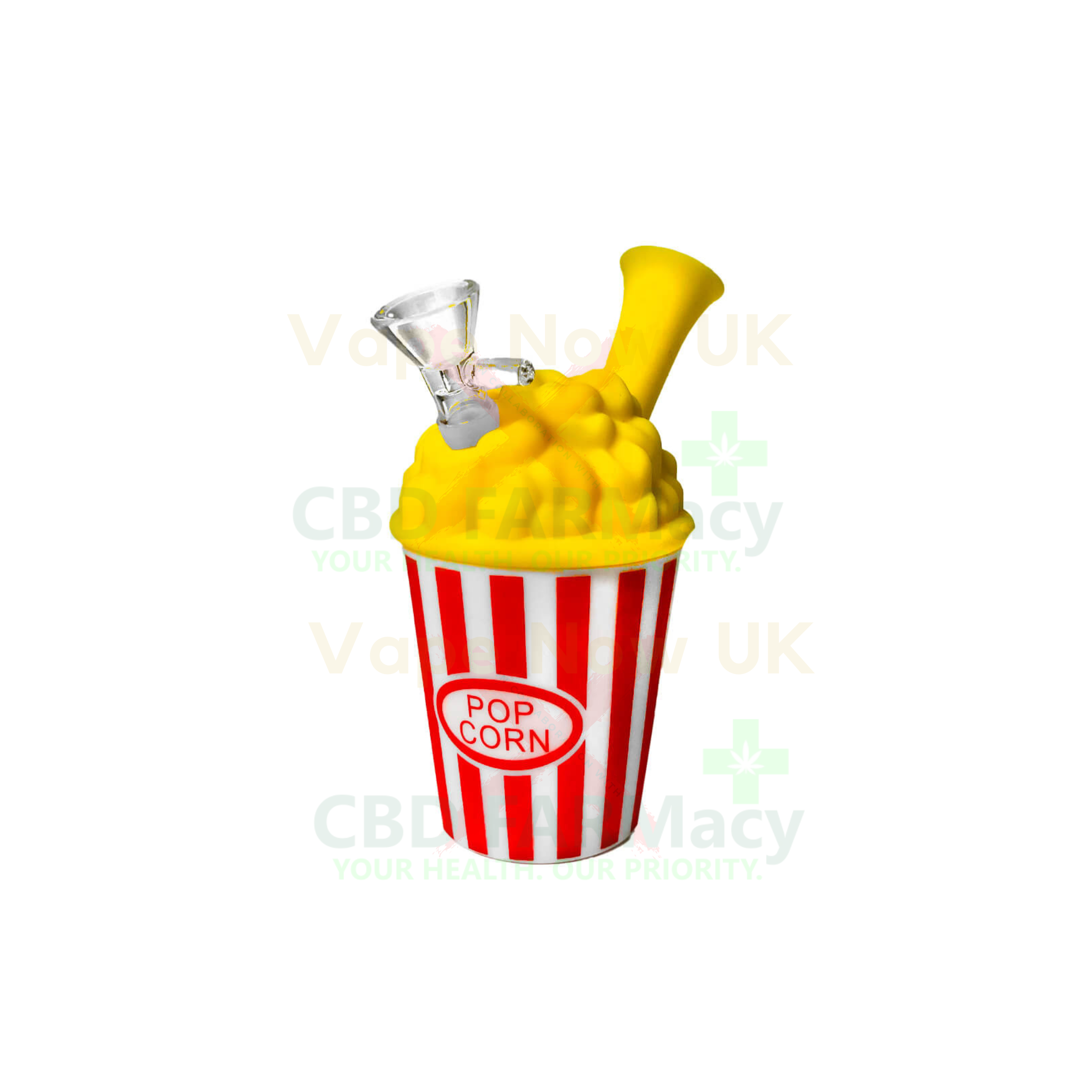 Popcorn Bucket Silicone Pipe |  Fun Novelty Smoking Pipe | 15cm