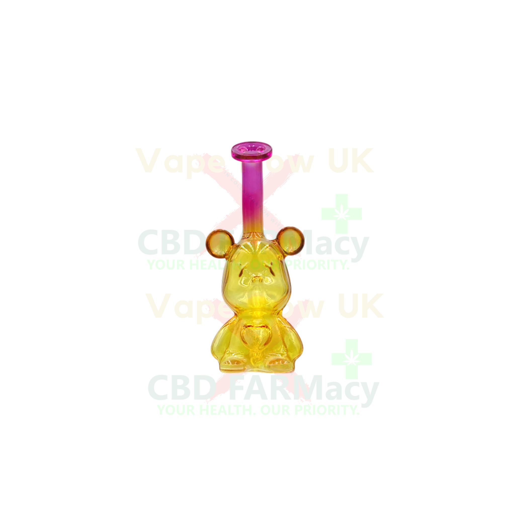 Teddy Bear Glass Bong | 17cm | Blue