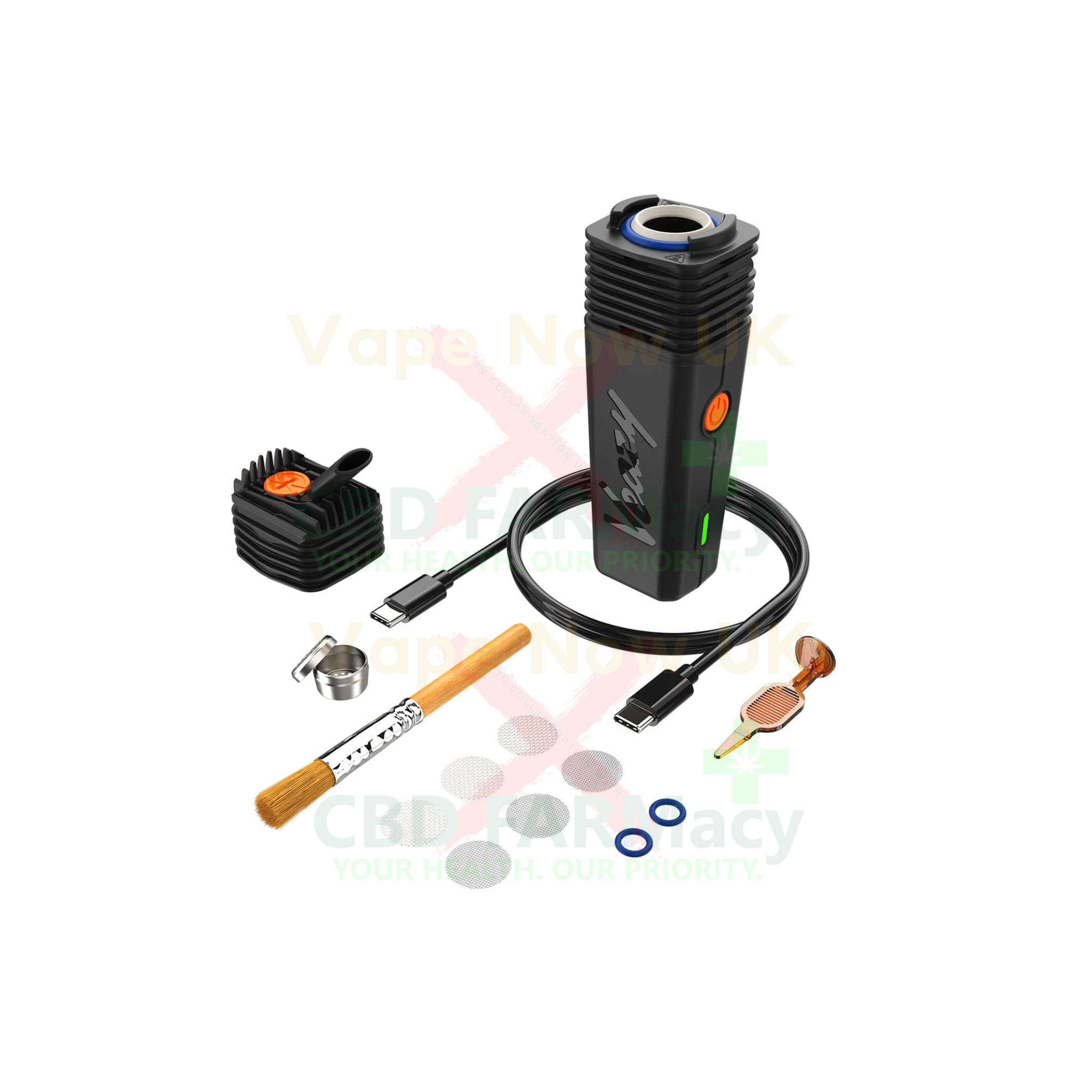 Veazy dry herb vape in Alluring Black, single-button control and LED indicator