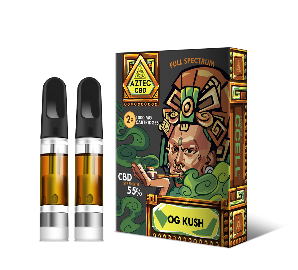 CBD Vape Cartridges | Full Spectrum O.G Kush 55% | AZTEC re-fills x2