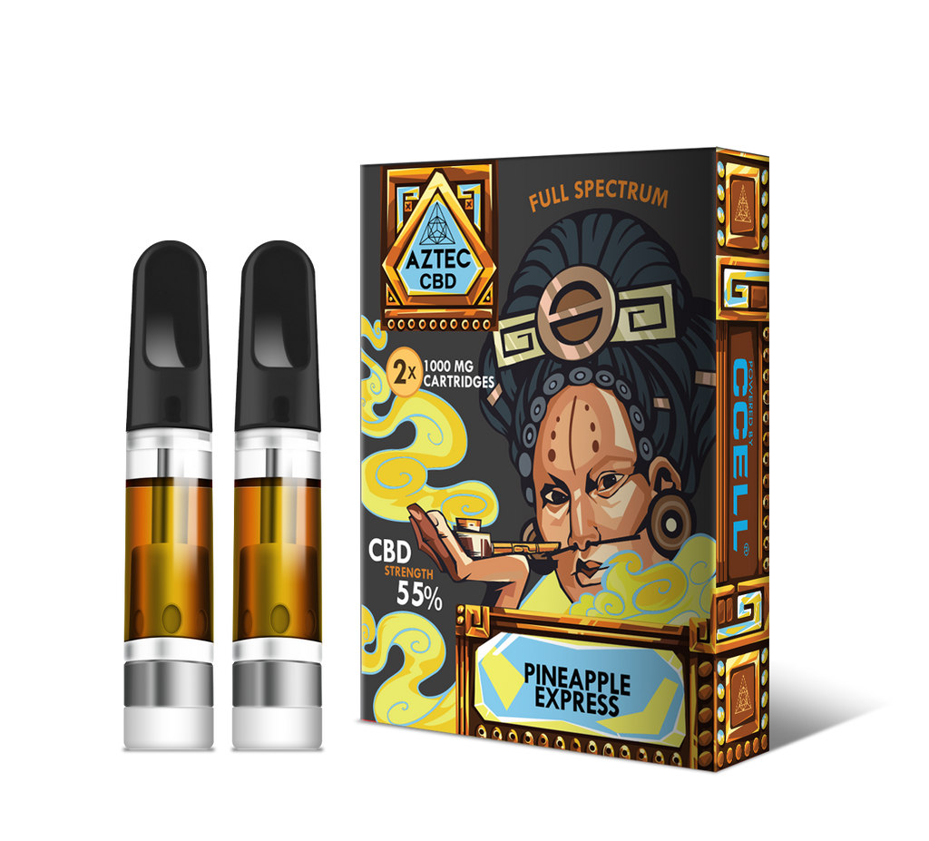 CBD Vape Cartridges | Full Spectrum Pineapple Express 55% | AZTEC re-fills x2