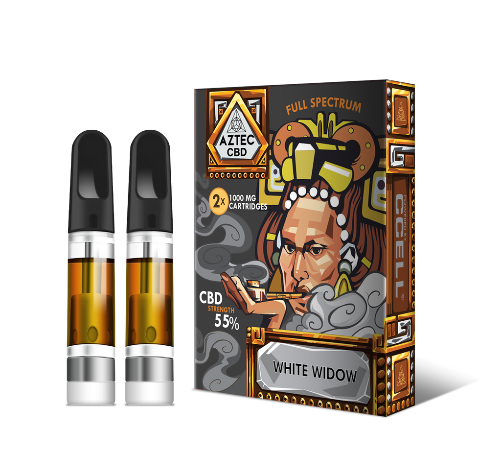 CBD Vape Cartridges | Full Spectrum White Widow 55% | AZTEC re-fills x2