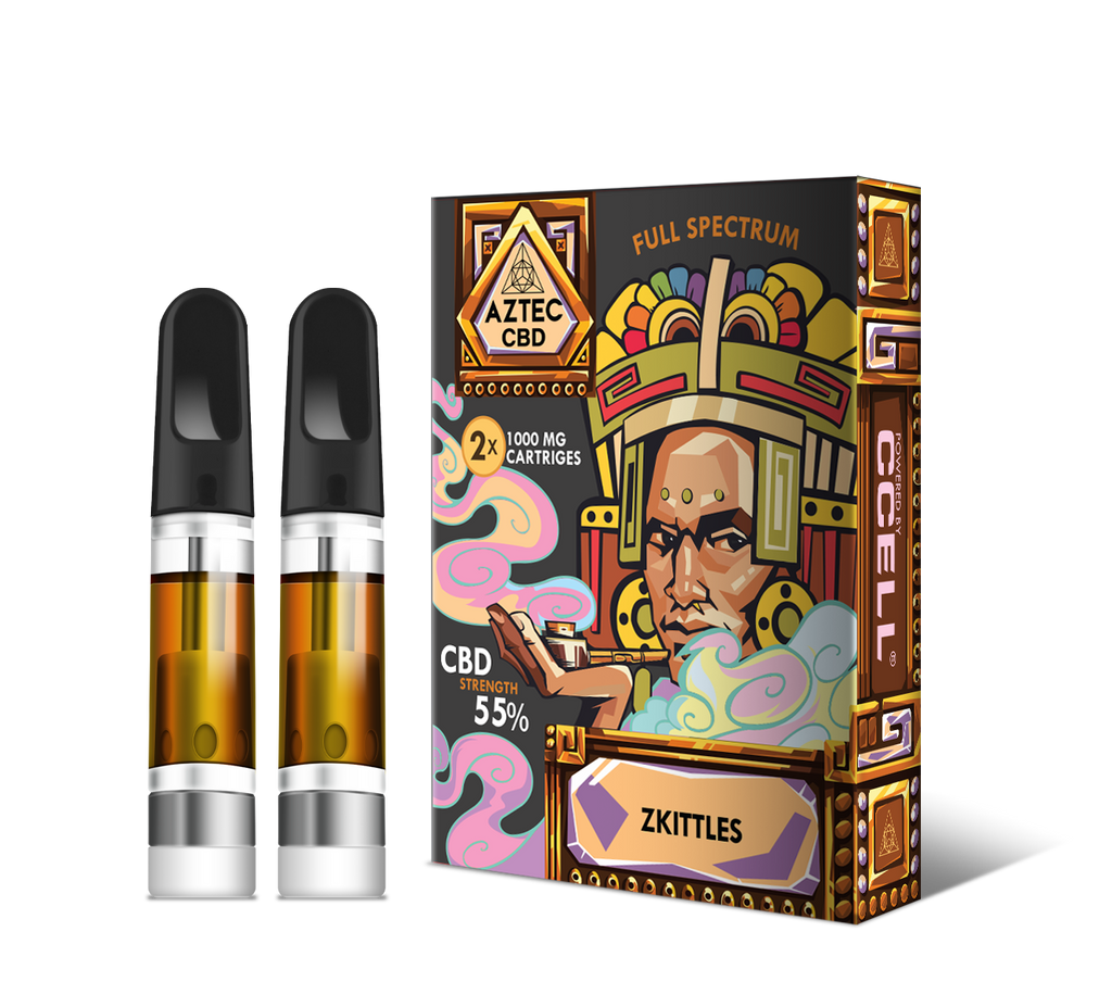 CBD Vape Cartridges | Full Spectrum Zkittlez 55% | AZTEC re-fills x2