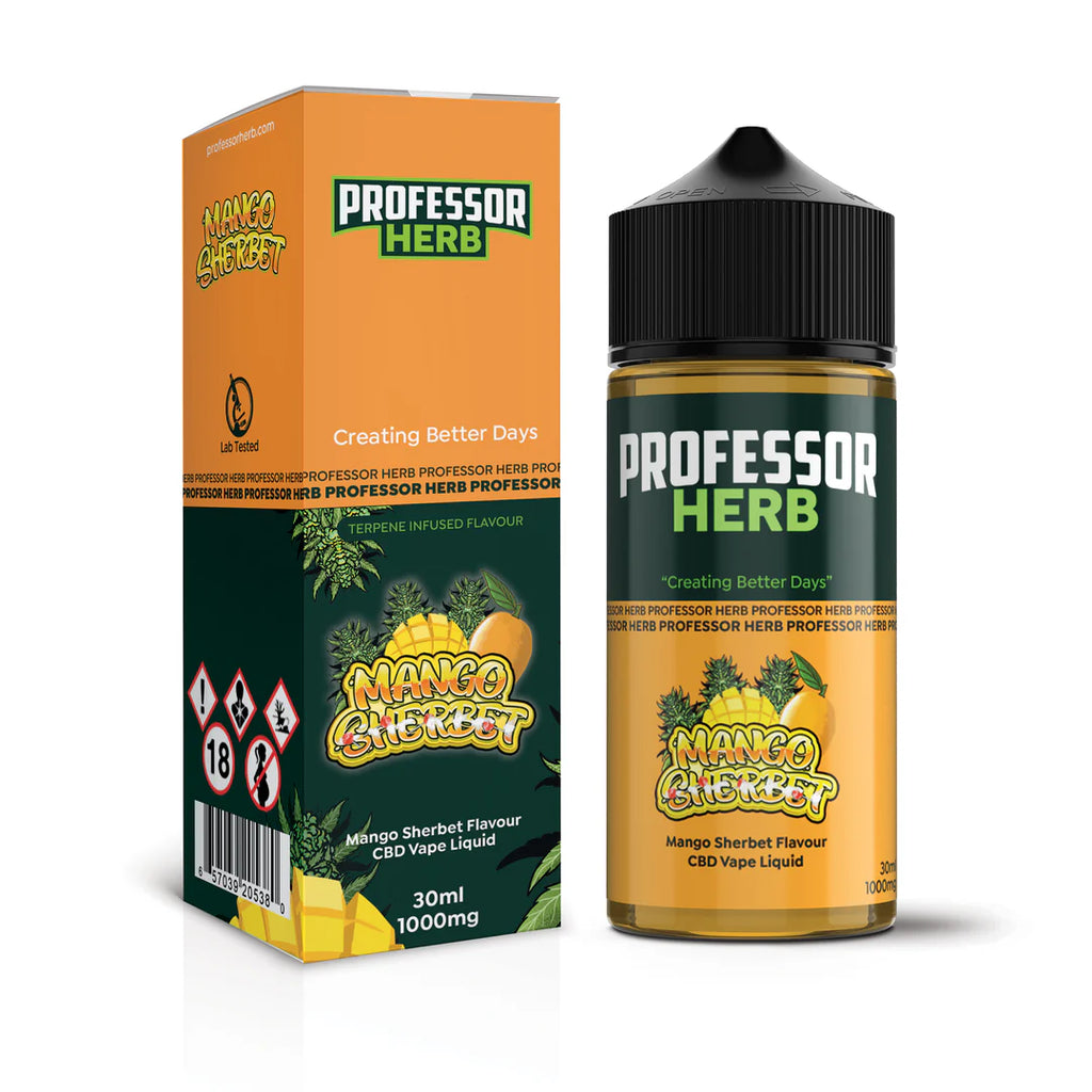 Professor Herb - CBD Vape E-Liquid - Mango Sherbet - 1000mg/30ml