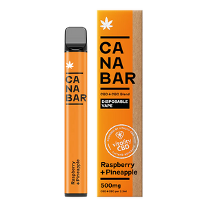 Raspberry + Pineapple CANABAR™ Disposable CBD Vape Device 500mg CBD + CBG