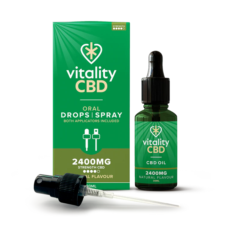 Vitality CBD - Natural Flavour CBD Oil 2400mg - Drops & Spray 30ml