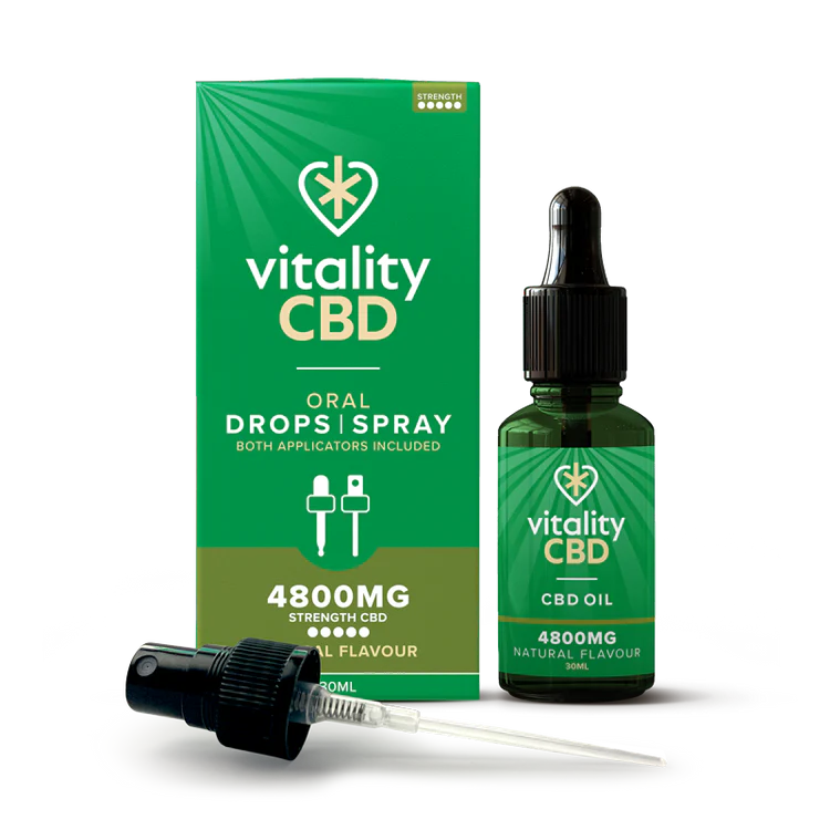 Vitality CBD - Natural Flavour CBD Oil 4800mg - Drops & Spray 30ml