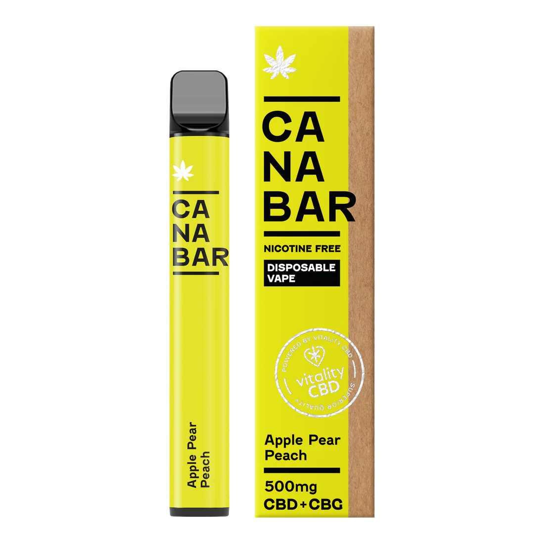 Apple, Pear, Peach CANABAR™ Disposable CBD Vape Device 500mg CBD + CBG