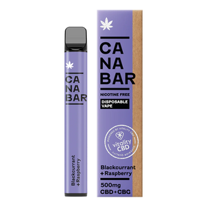 Blackcurrant + Raspberry CANABAR™ Disposable CBD Vape Device 500mg CBD + CBG