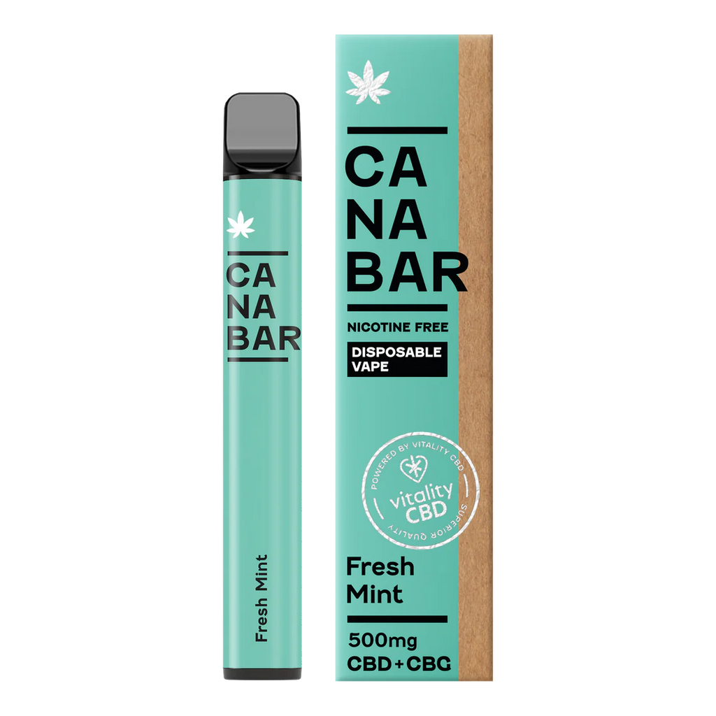 Fresh Mint CANABAR™ Disposable CBD Vape Device 500mg CBD + CBG