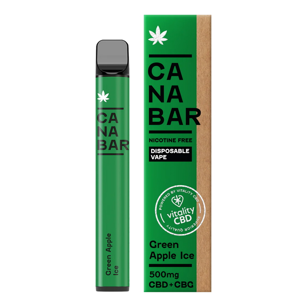 Green Apple Ice CANABAR™ Disposable CBD Vape Device 500mg CBD + CBG