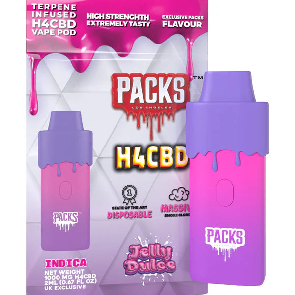 Packs by Packwoods - H4CBD 1000mg Disposable Vape - Black Cherry Gelato - (Hybrid)