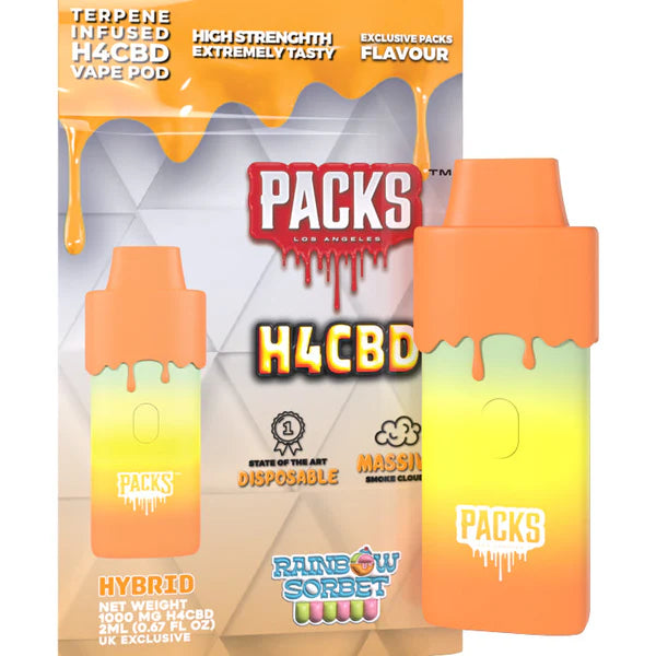 Packs by Packwoods - H4CBD 1000mg Disposable Vape - Rainbow Sorbet - (Hybrid)