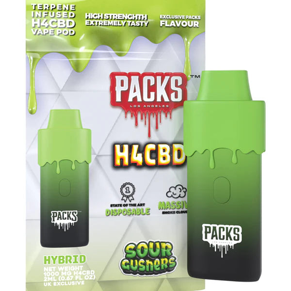 Packs by Packwoods - H4CBD 1000mg Disposable Vape - Black Cherry Gelato - (Hybrid)