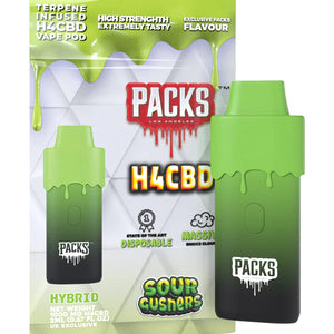 Packs by Packwoods - H4CBD 1000mg Disposable Vape - Sour Gushers - (Hybrid)