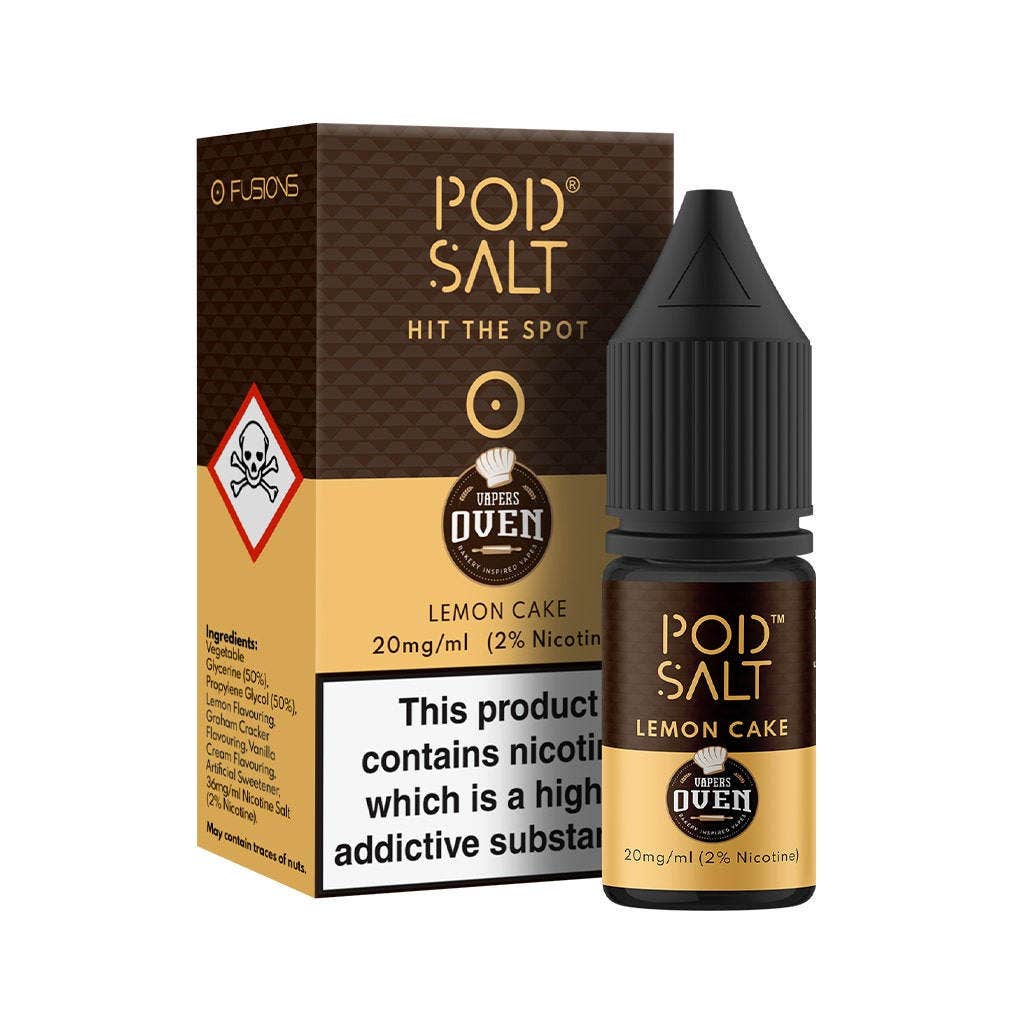 LEMON CAKE NIC SALT E-LIQUID BY POD SALT & BAKER'S OVEN - 11/20MG